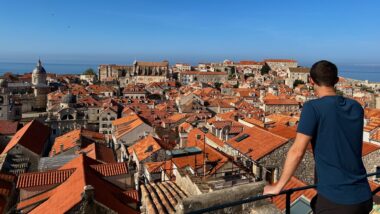 Overlooking Dubrovnik from Old Town Walls in Croatia