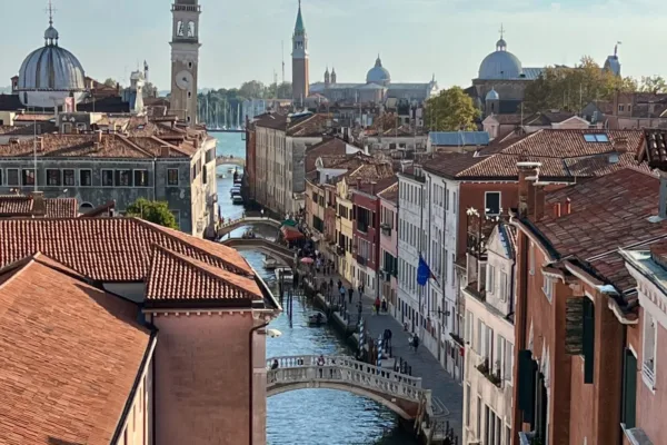 views of the canals of Venice in Italy