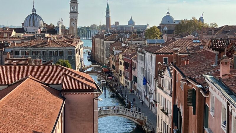 views of the canals of Venice in Italy
