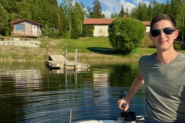 summer in Sweden lakeside with private sauna and private lake in Swedish countryside