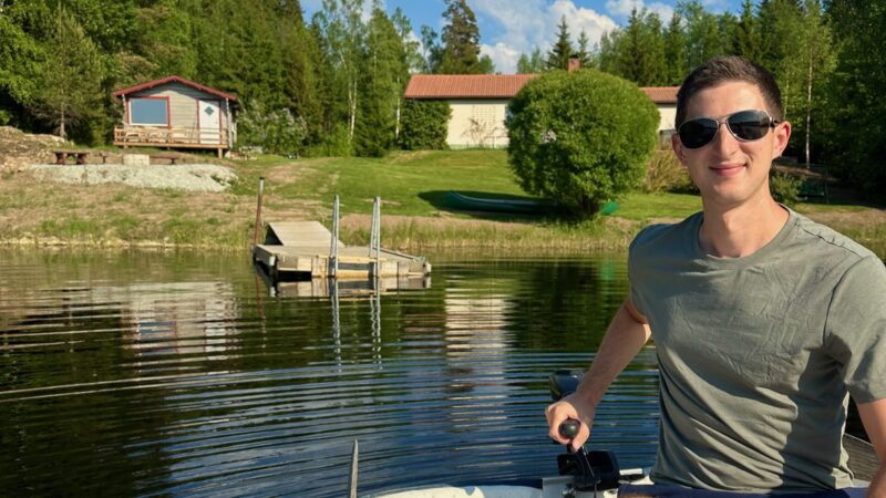 summer in Sweden lakeside with private sauna and private lake in Swedish countryside