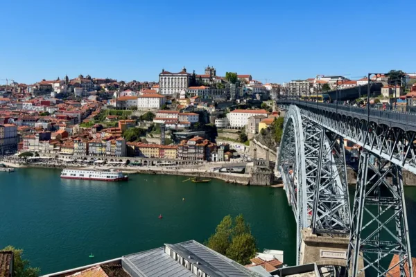 views from the Ponte de Luis Bridge in Porto Portugal