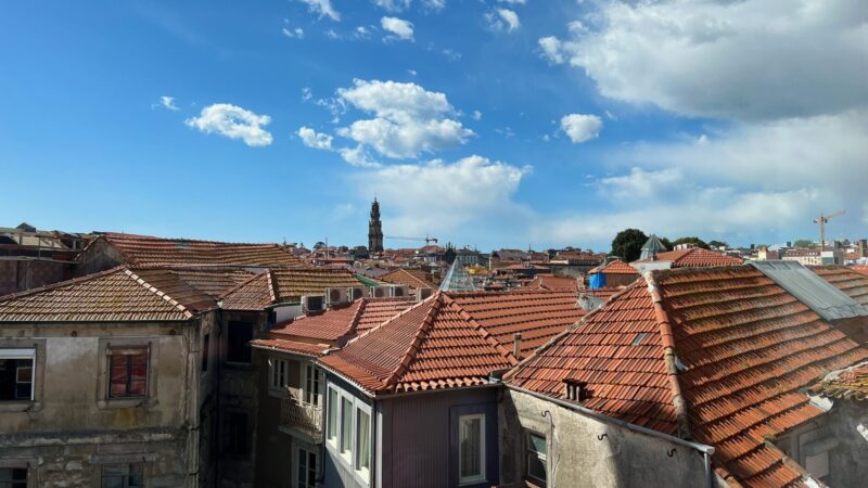 views over rooftops in some of the best places to stay in porto Portugal