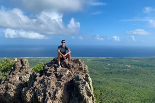 views from the top of hiking mt Christoffelberg, one of the best things to do in curaçao