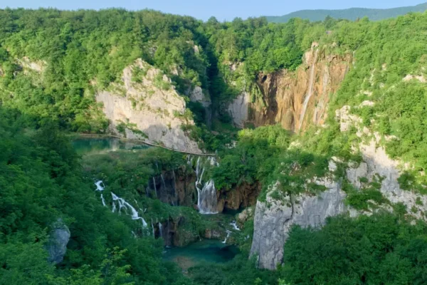 waterfalls in Plitvice Lakes national park in Croatia