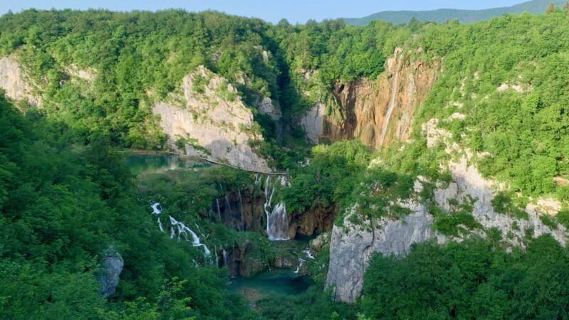 waterfalls in Plitvice Lakes national park in Croatia