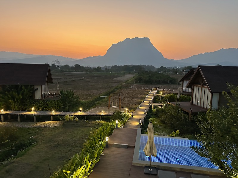 Sunset at Dara Dao Resort in Chiang Dao Thailand