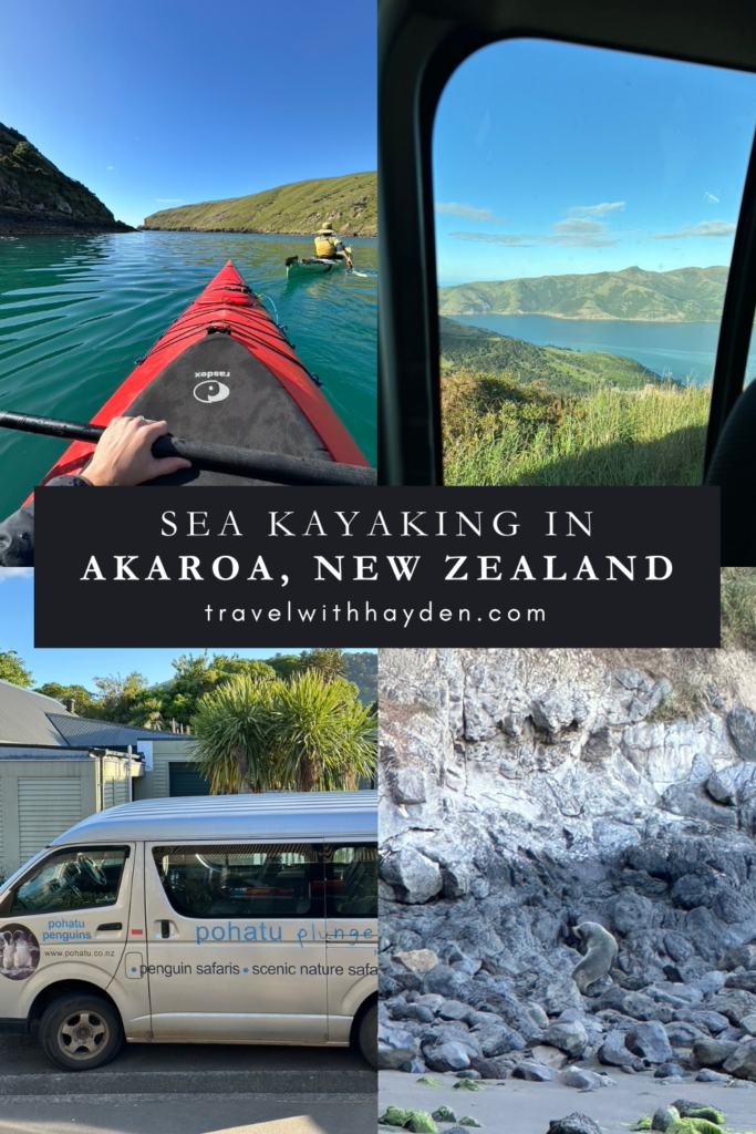 Sea Kayaking in Akaroa Pinterest Pin
