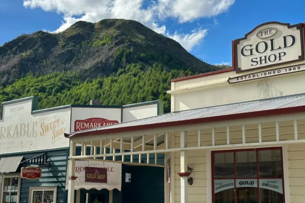 views of downtown Arrowtown near queenstown in New Zealand
