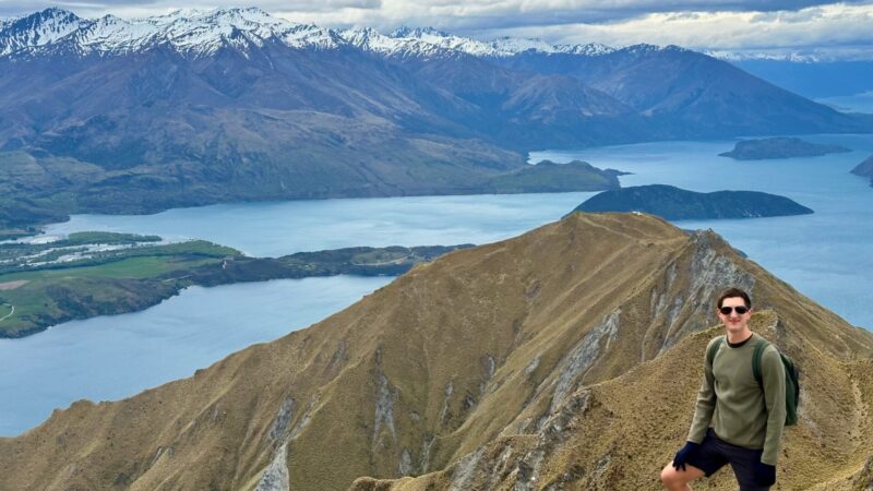 views of mountains from roy's peak hike, one of the best places to visit near Queenstown