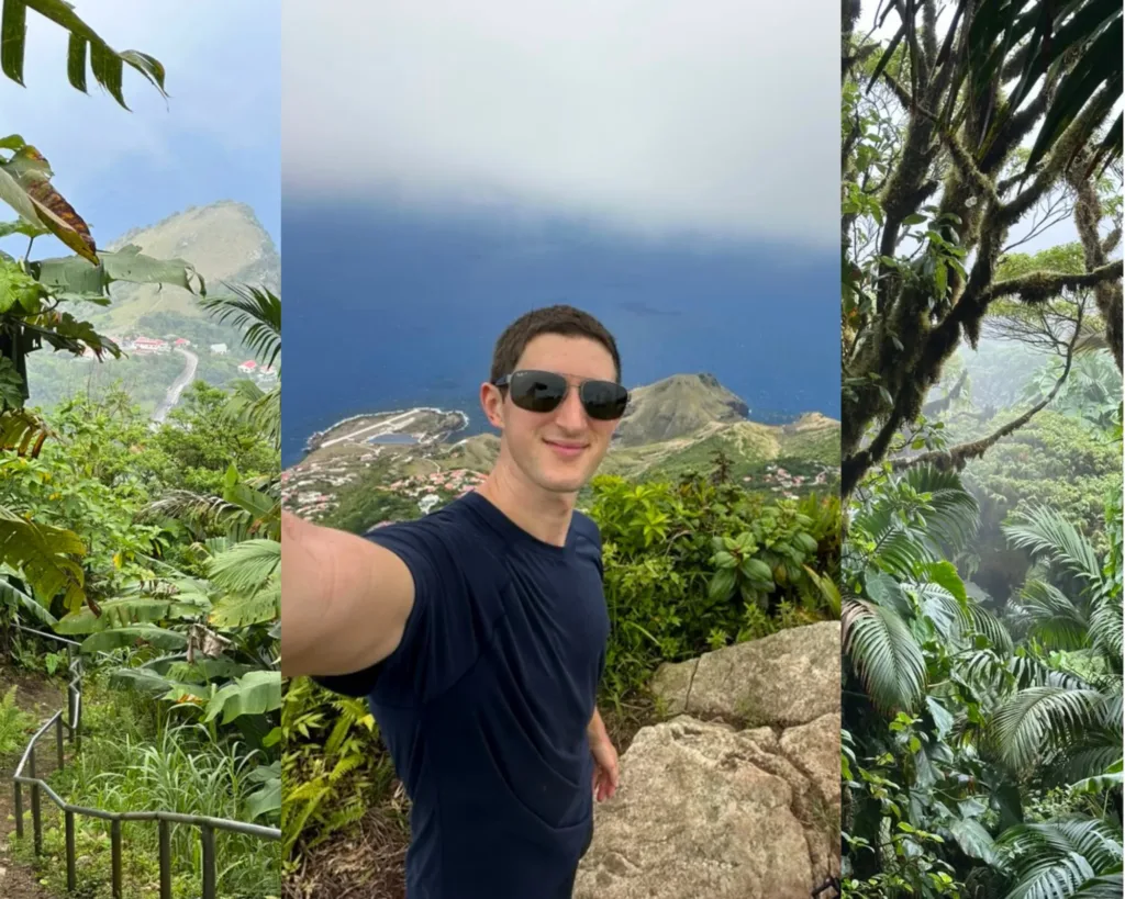 views from the top of mount scenery in Saba with the cloud forest