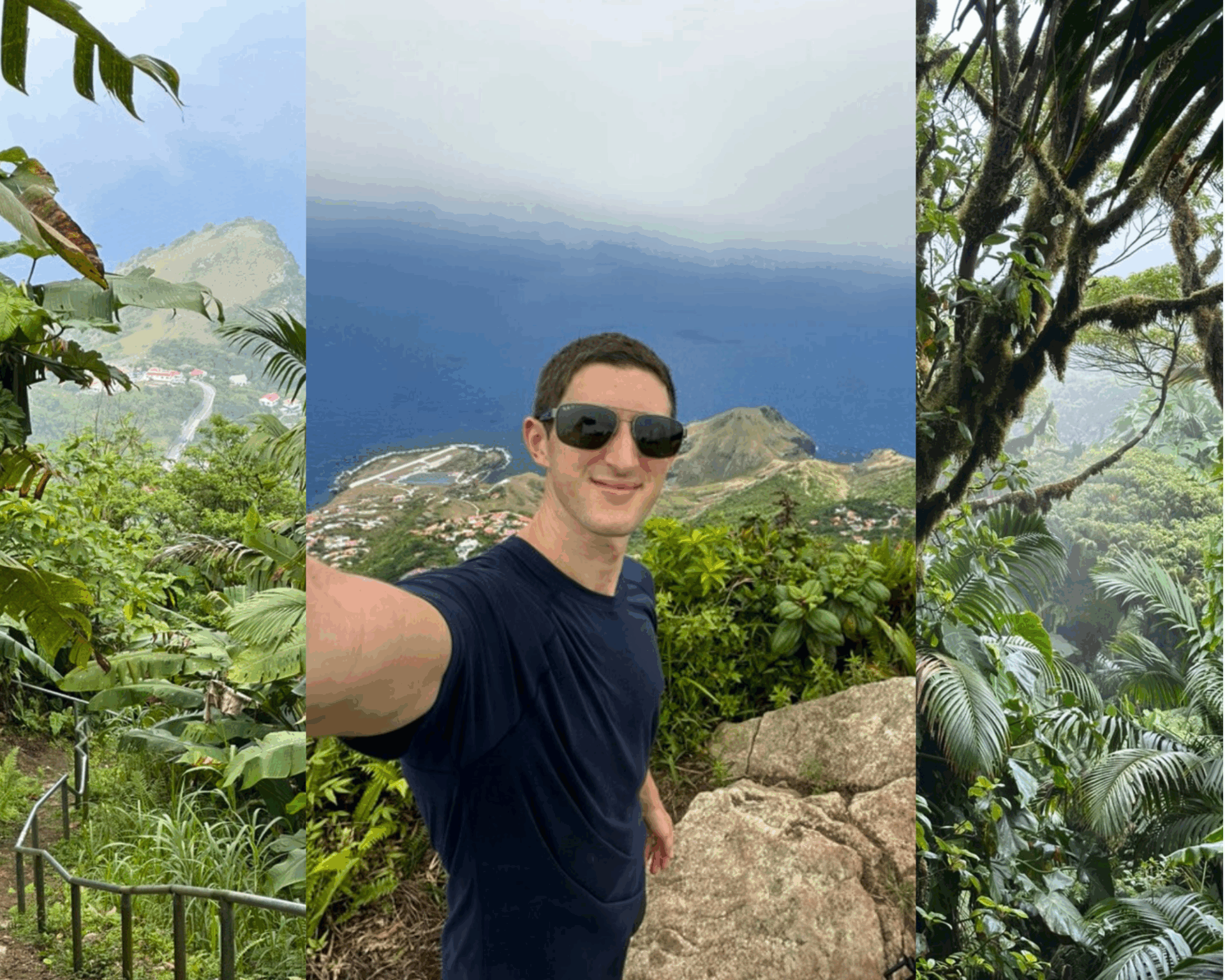 views from the top of mount scenery in Saba with the cloud forest
