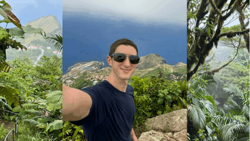 views from the top of mount scenery in Saba with the cloud forest