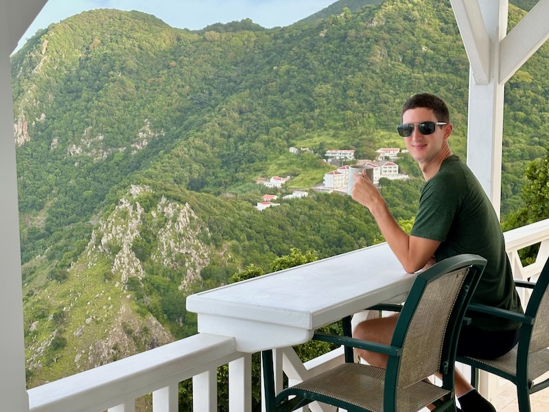 beautiful view of the mountains from spyglass villa Saba