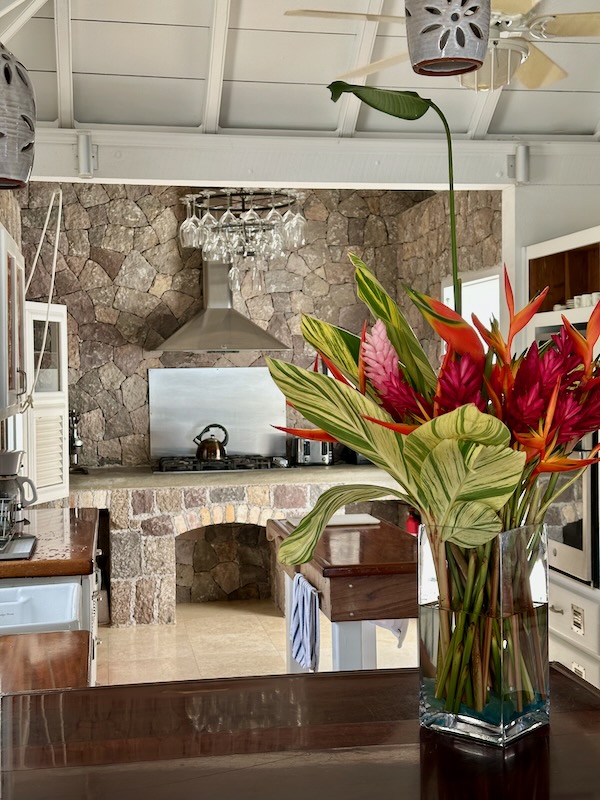 luxury kitchen in Caribbean island of Saba villa