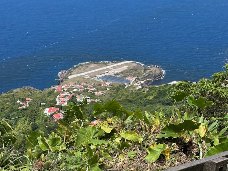 view from zions hill in saba of airport