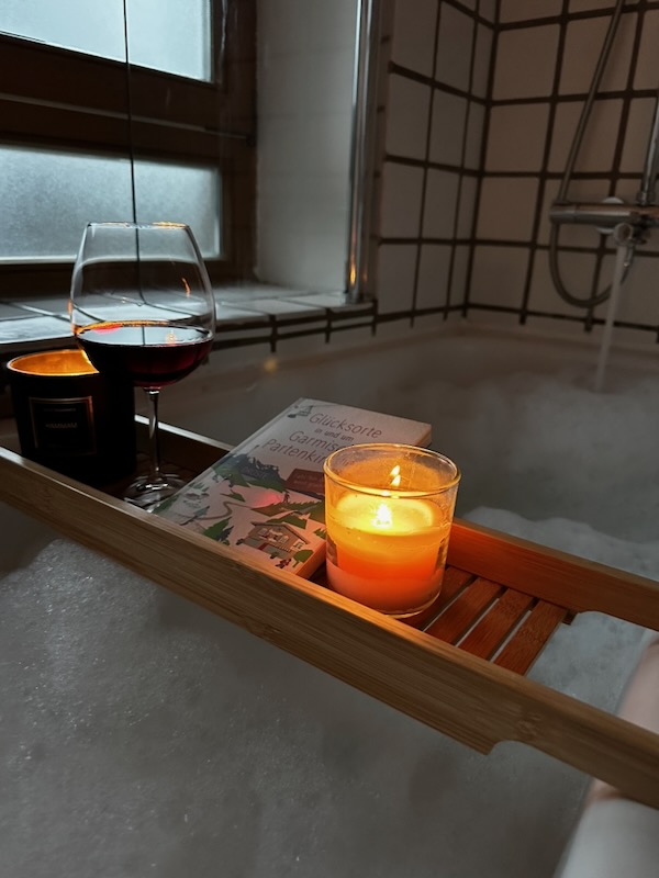 bubble bath at Garmisch Airbnb