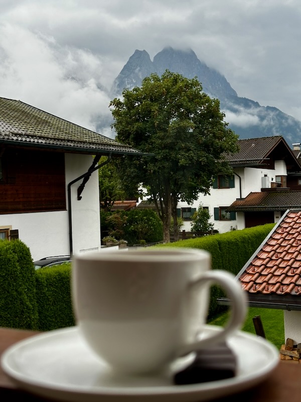 views of the zugspitze mountains from Garmisch Airbnb