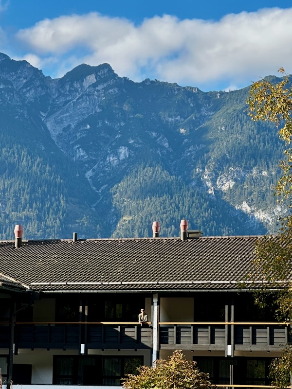 views of mountains from Riessersee Hotel in Garmisch