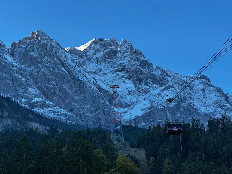 Zugspitze car car from Lake Eibsee