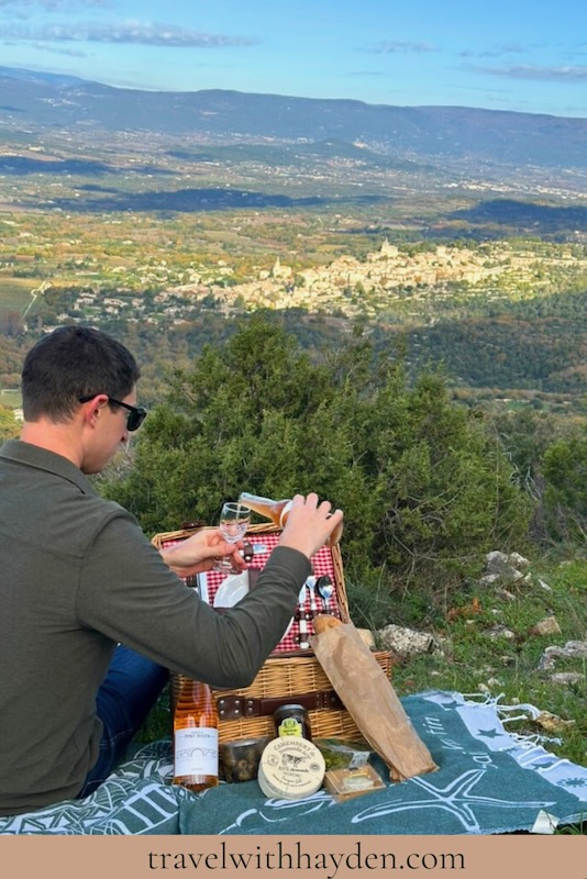 picnic in provence overlooking countryside