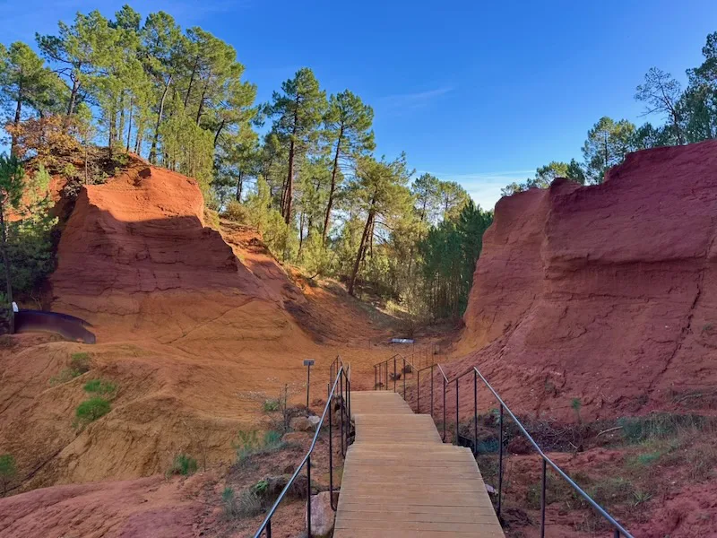 ochre clay cliffs in Roussillon France