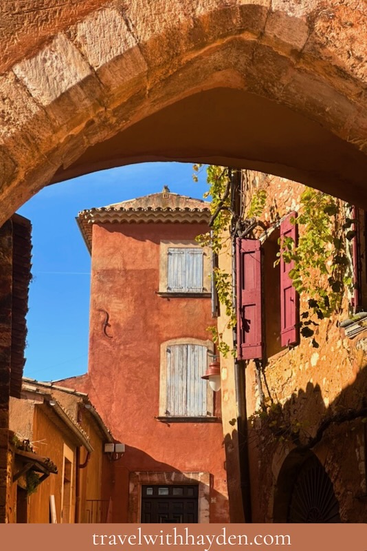 red clay buildings in Roussillon provence France