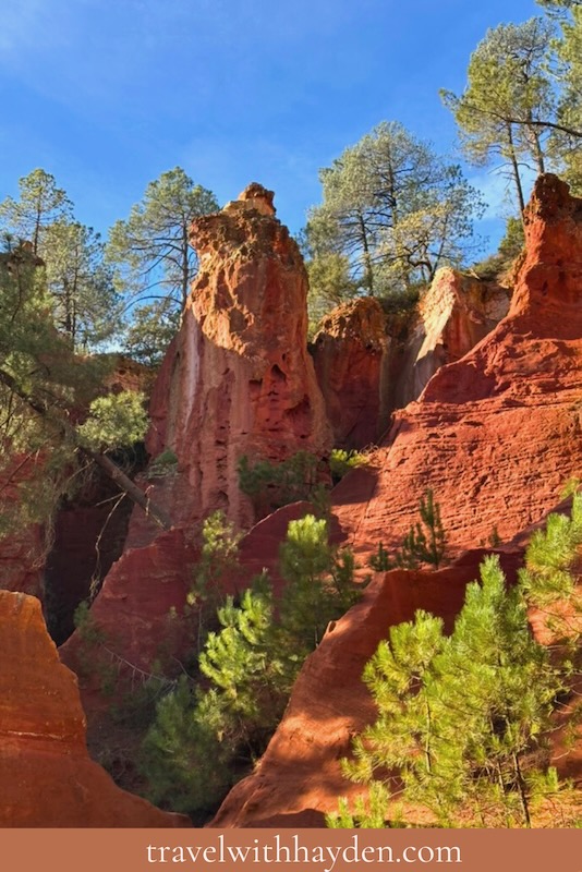 ochre clay cliffs in Roussillon provence