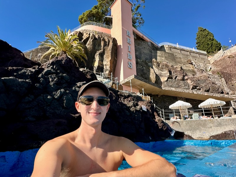 Cliffside natural pools at Reids palace Funchal Madeira