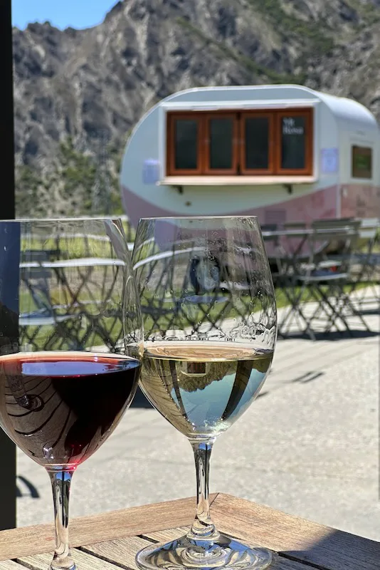wine tasting at mt rosa in Gibbston Valley New Zealand