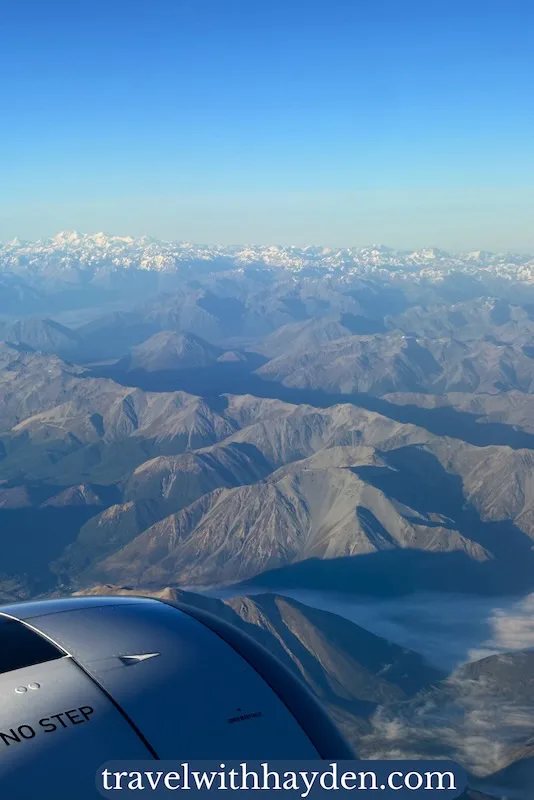 views flying over new zealand from airplane