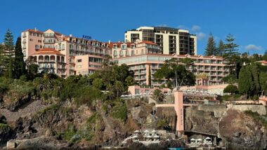 Cliffside views of Reid's Palace Madeira hotel
