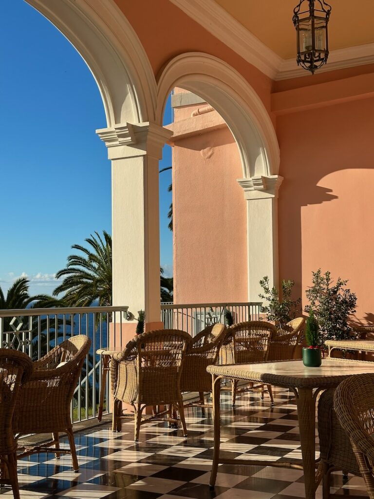 terrace views at Reid's Palace Madeira