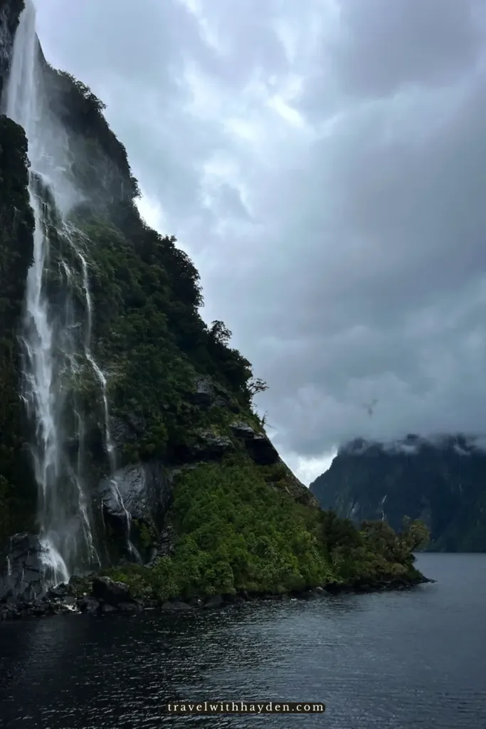Cascading waterfalls in doubtful sound Fiordland
