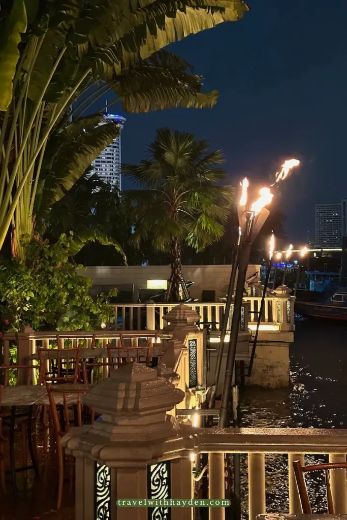 Riverfront dinner The Peninsula Bangkok