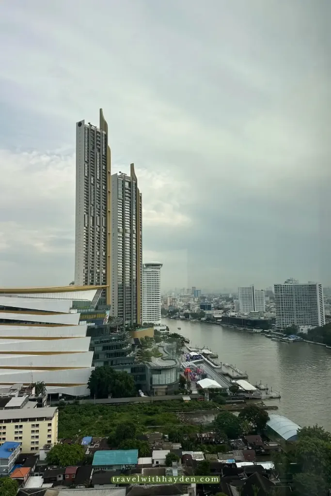 views from Peninsula Bangkok hotel of Chao prayer river