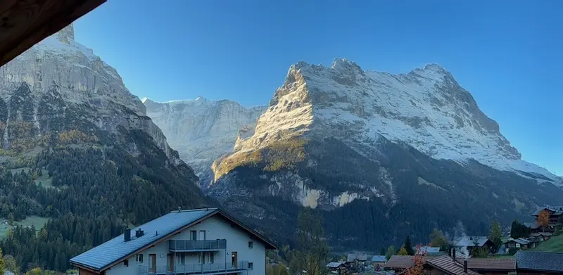 Eiger Mountains Views in Grindelwald at Grindellodge Hotel