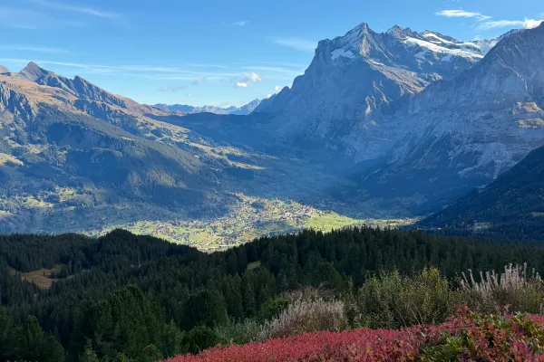 views of Grindelwald in October autumn